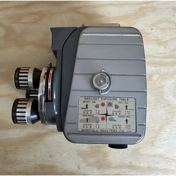 Vintage Mansfield Holiday II Movie Camera 8mm Triple Turret Lens - Untested - Picture 2 of 6
